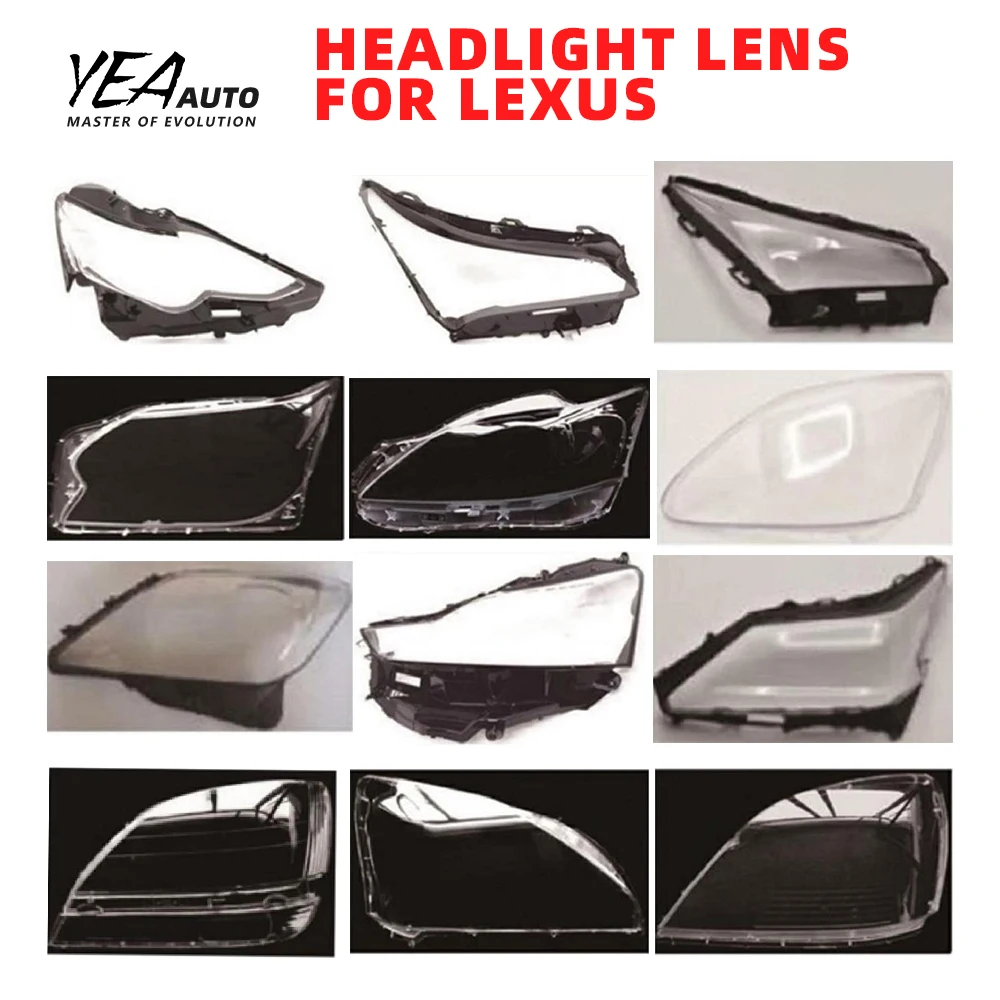 product car headlight glass lampshade cover lens for lexus es gs rx is lx gx nx ls ct light shade lens cover housing back base-35