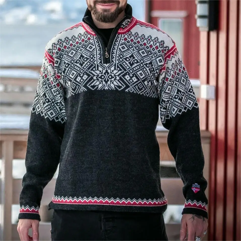 Shop Our Custom Jacquard Knitted Icelandic Sweaters for Men