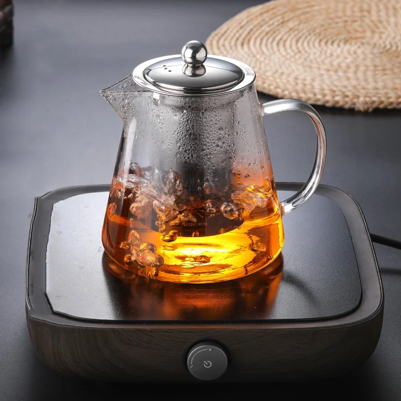 1300 Ml High Borosilicate Glass Teapot Kettle Set with Stainless Steel  Filter Lid - China Tea Pot Set and Round Glass Teapot with Cup price