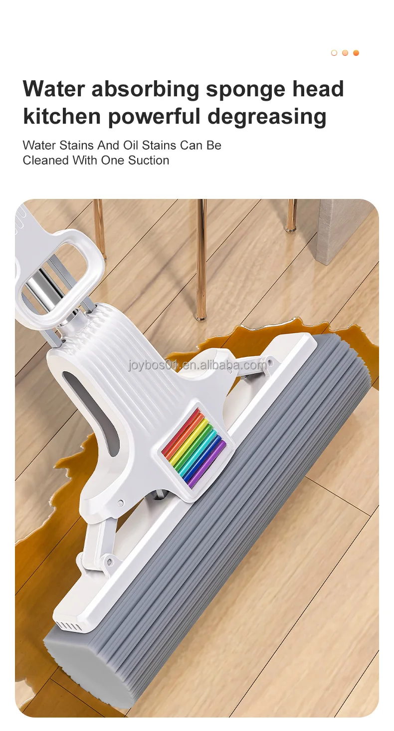 Joybos Patent Household Super Absorbent Sponge Mop With 2 Refills Pva