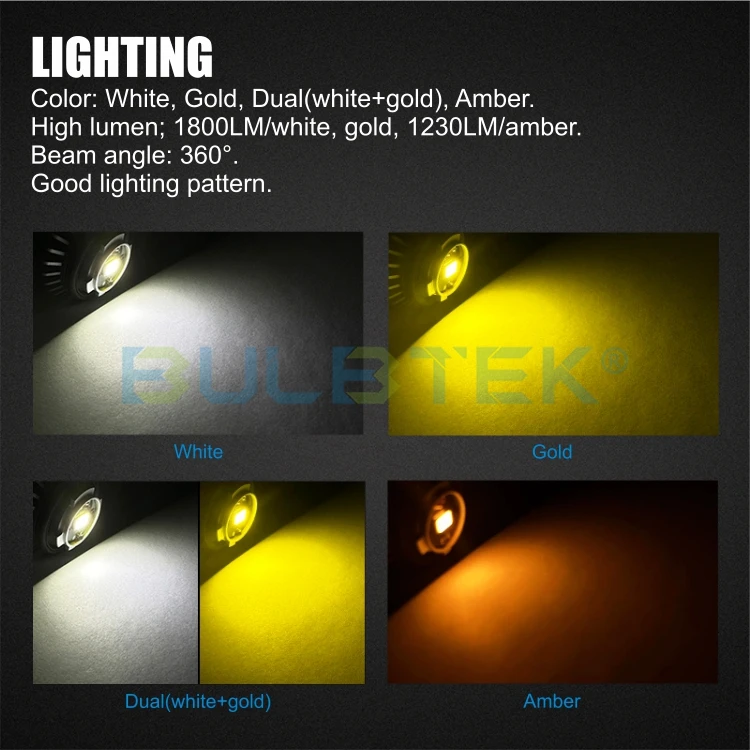 BULBTEK Fanless LED LY5B Turning Light Bulb High Bright 1850 LM Amber Turn Light Driver Inside Auto LED Bulb Car Turning Lamp