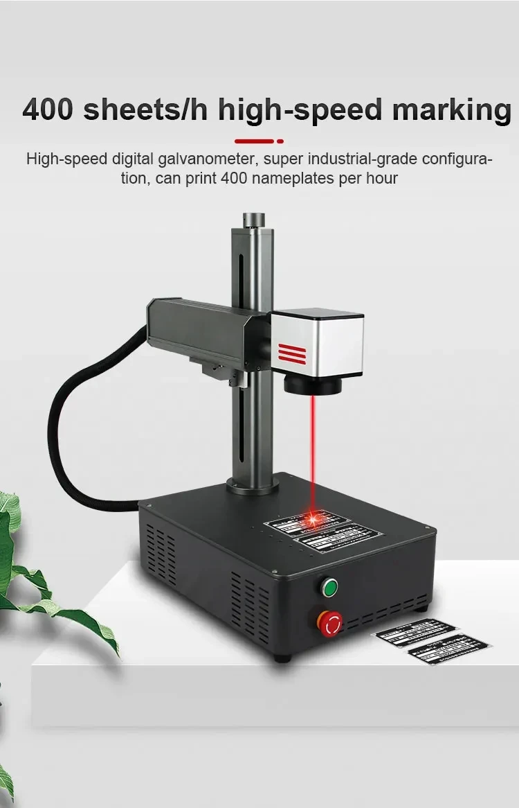 Table 20W 30W 50W Raycus Fiber Laser Marking Machine for Metal Plastic Pvc