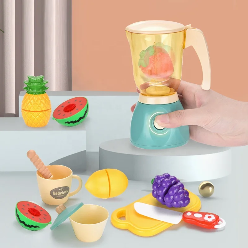 Blender Toy Kitchen Smoothie Machine Play Kitchen Accessories for Kids 