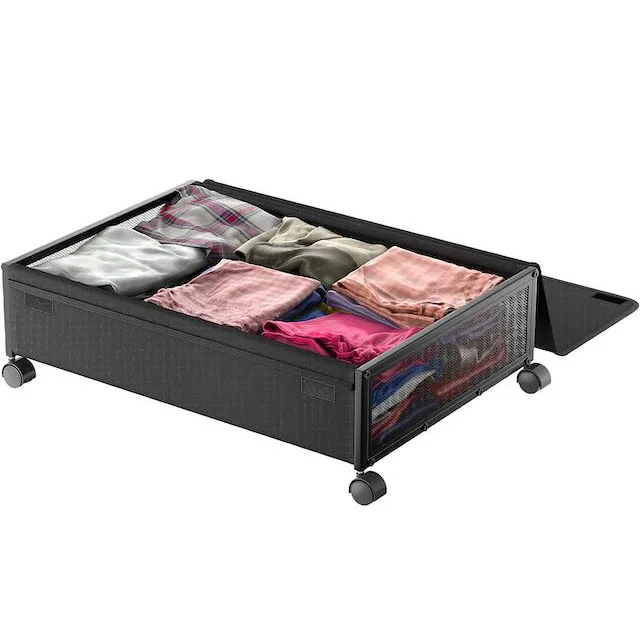 Contenitori Sotto Il Letto 2 Pezzi: Alti 20 Cm, Organizer Per Vestiti E Coperte Con Coperchio Trasparente