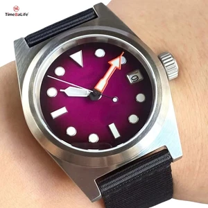 Factory Customized 38MM Case Purple Dial Seagull Movement Sapphire Mirror 5ATM Automatic Diving Watch for Men