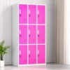 Pink and white 9 doors