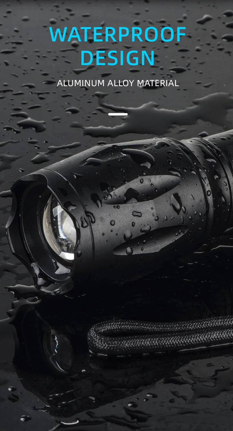 Outdoor High Powered Hand Torch Led Flashlight Manufacturer Powerful