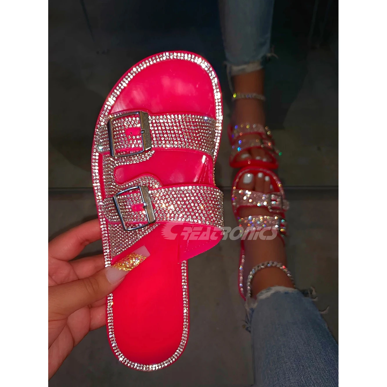 glitter jelly shoes women's