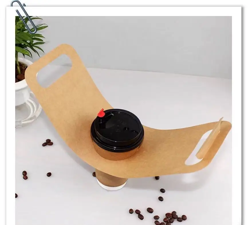 Kraft Paper Cup Holder Single And Double Takeaway Cup Holder - Buy ...