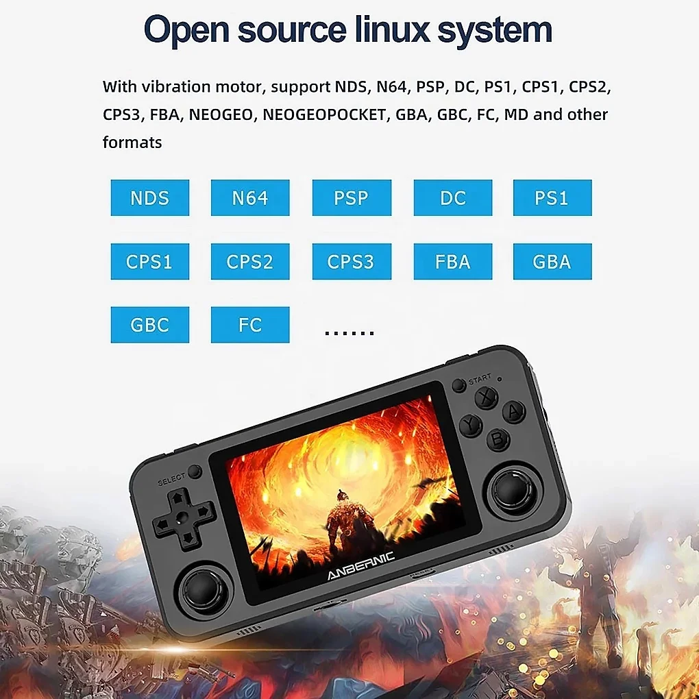 NEW RG351V Retro Game Console With 50000+ Games Handheld Game Player For  PSP/PS1/N64/NDS RK3326 Open Source Consoles Emulator