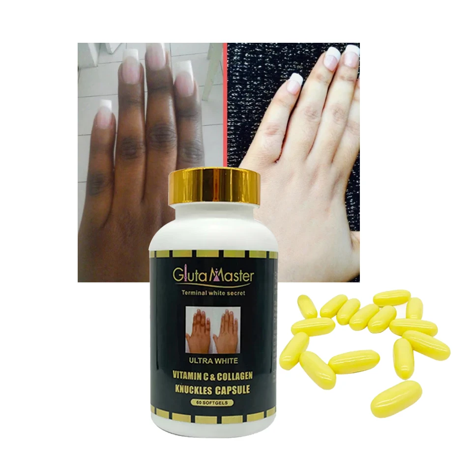 Private Label Collagen Capsules Supplement Hand Dark Knuckle Knees Elbows Remover Bleaching Tablets Fast Skin Whitening Pills