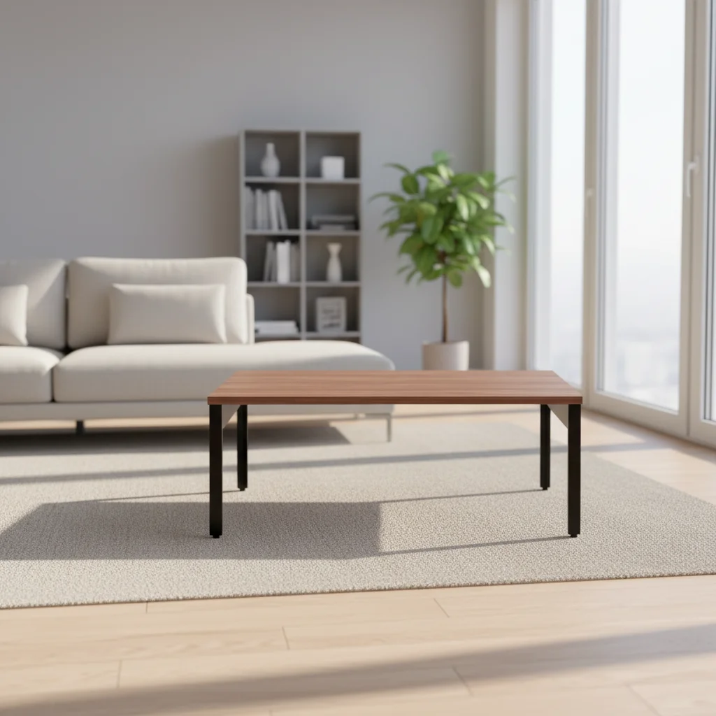 Long Foldable Coffee Table Wood Leg Modern Design Living Room Decor Accent Piece Durable Side Tables Office Furniture 2