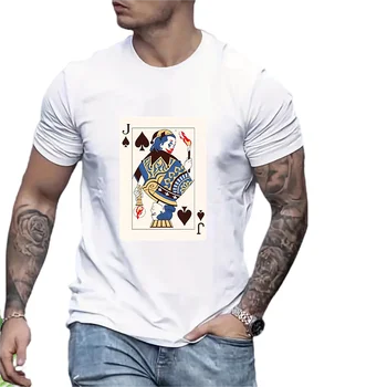 OEM&ODM Poker Printed Short Sleeve Blank Tshirt Design Custom Men's Summer Half Sleeve T Shirt