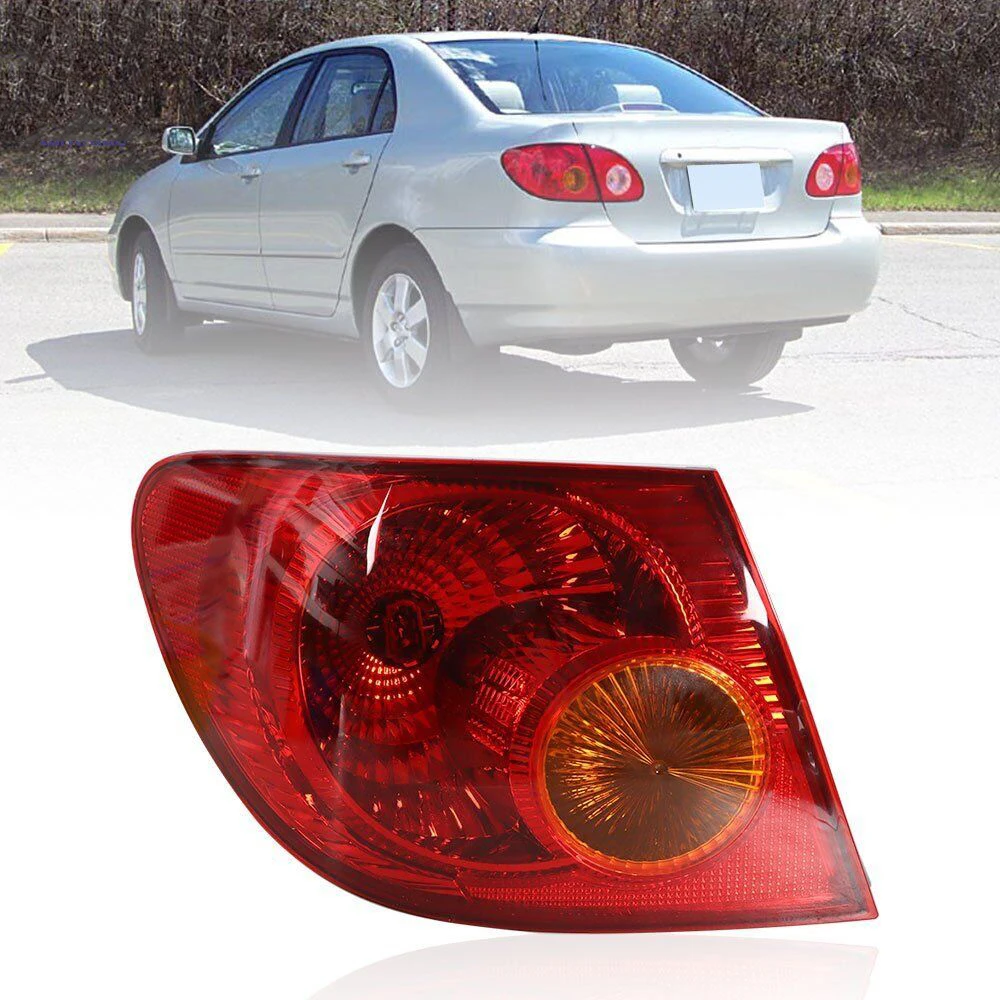 auto car body parts Driver Left Side Full Red Outer Tail Light Lamps for 2003-2008 Toyota Corolla