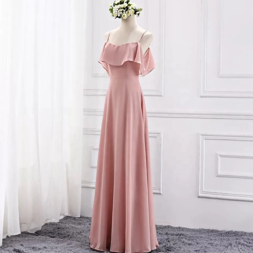 princess polly baby blue dress Bisque Color Pinch Pleated Chiffon Bridesmaid Dresses – Alizeal main image 0