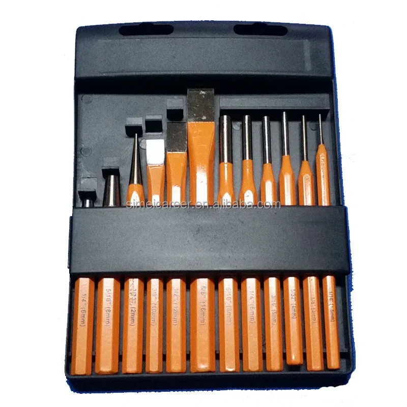 Professional 12pc Jumbo Craft Punch And Chisel Set In A Plastic Case