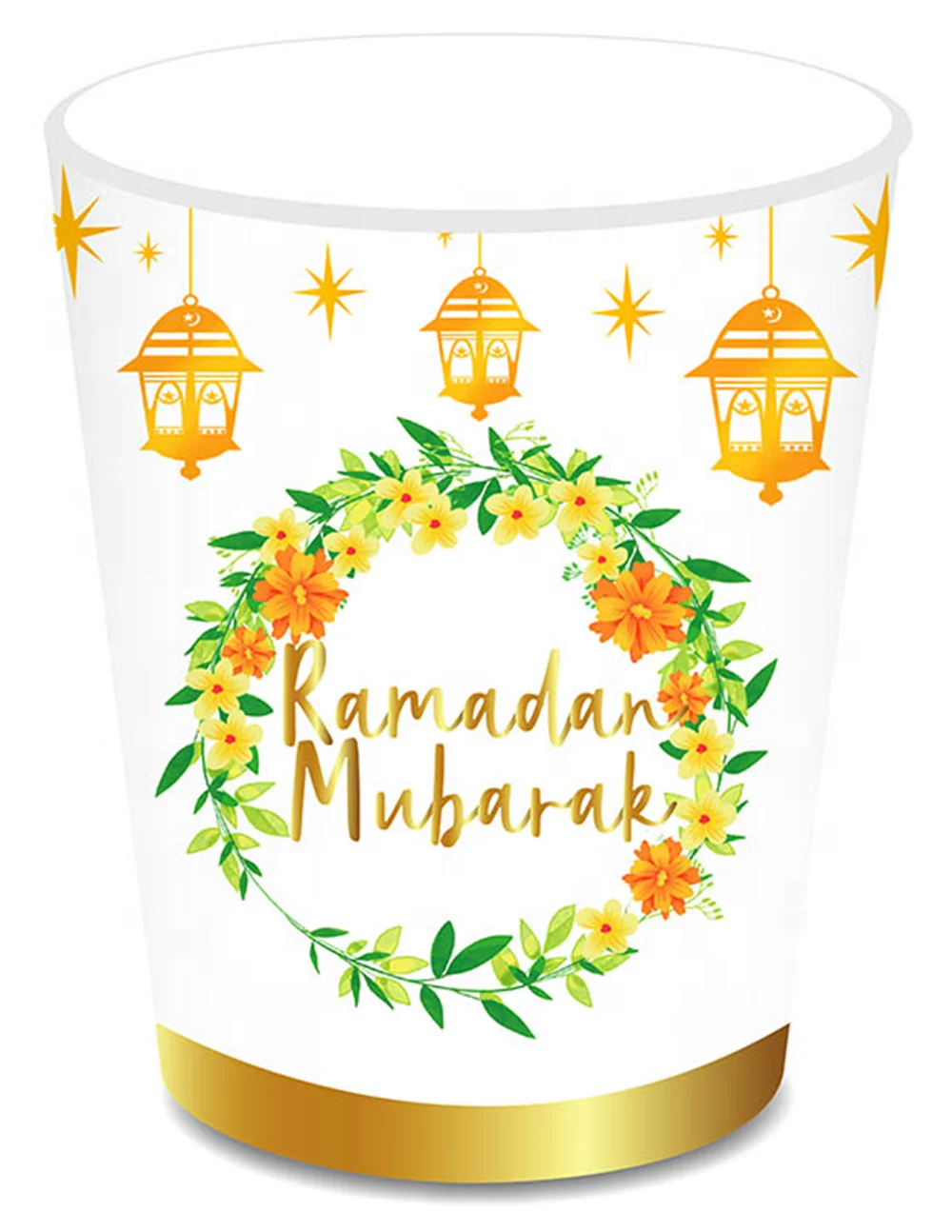 Mm164 Ramadan Mubarak Disposable Tableware Set With Paper Plates Cups