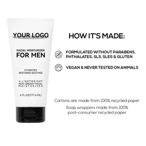 Organic Herbal Revitalizing Men's Face Cream Citrus Extract Aloe Vera Hyaluronic Acid & Brightening Moisturizing Anti-Aging