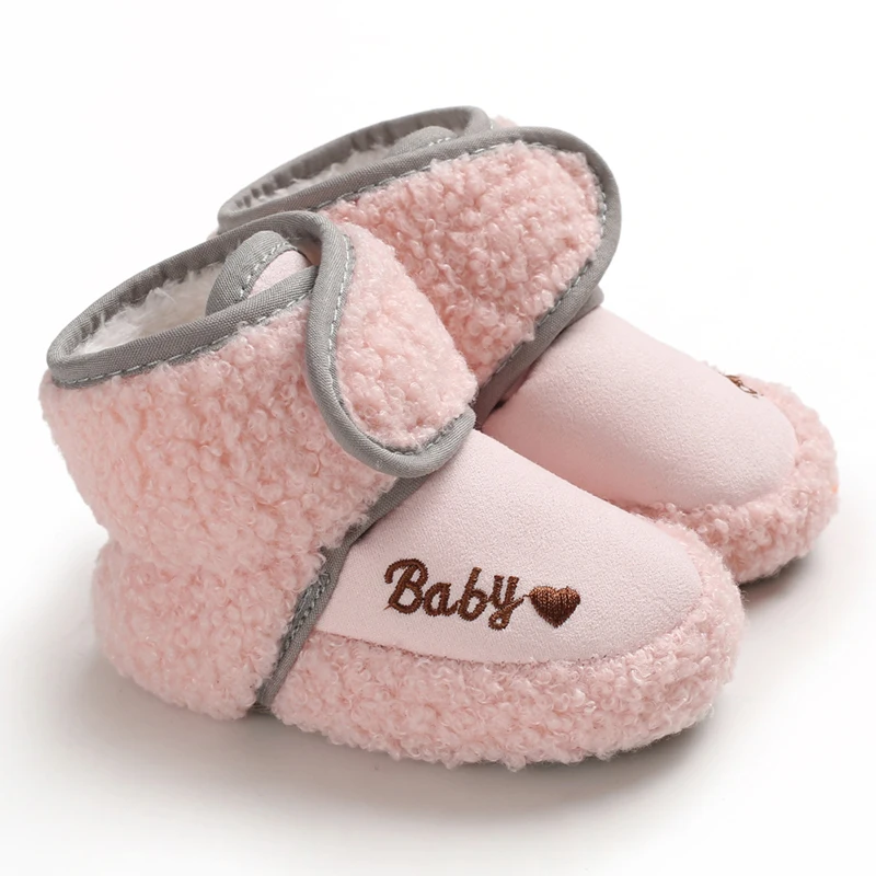Meeshine Newborn Baby Girls Boys Slippers Warm Fur Infant Toddler Boots Slip On Booties Shoes