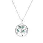 Sterling Silver Necklace Jewelry Silver European And American S925 Sterling Silver Crystal Zircon Necklace Silver Pendant Manufacturer Wholesale Tree Of Life Jewelry