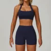 Cross Bra + Shorts (Navy)