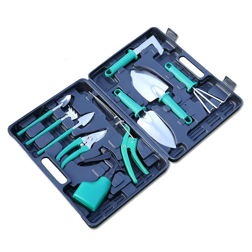 10-Piece Green Mini Gardening Hand Tools Set Heavy Duty Stainless Steel for Plant Lovers Women and Men
