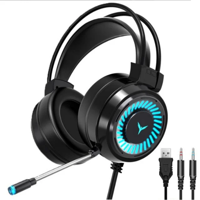 CYY G58 G60 3.5mm USB connector earphone sports games wired LED Gaming headphone headsets with microphone for Computer