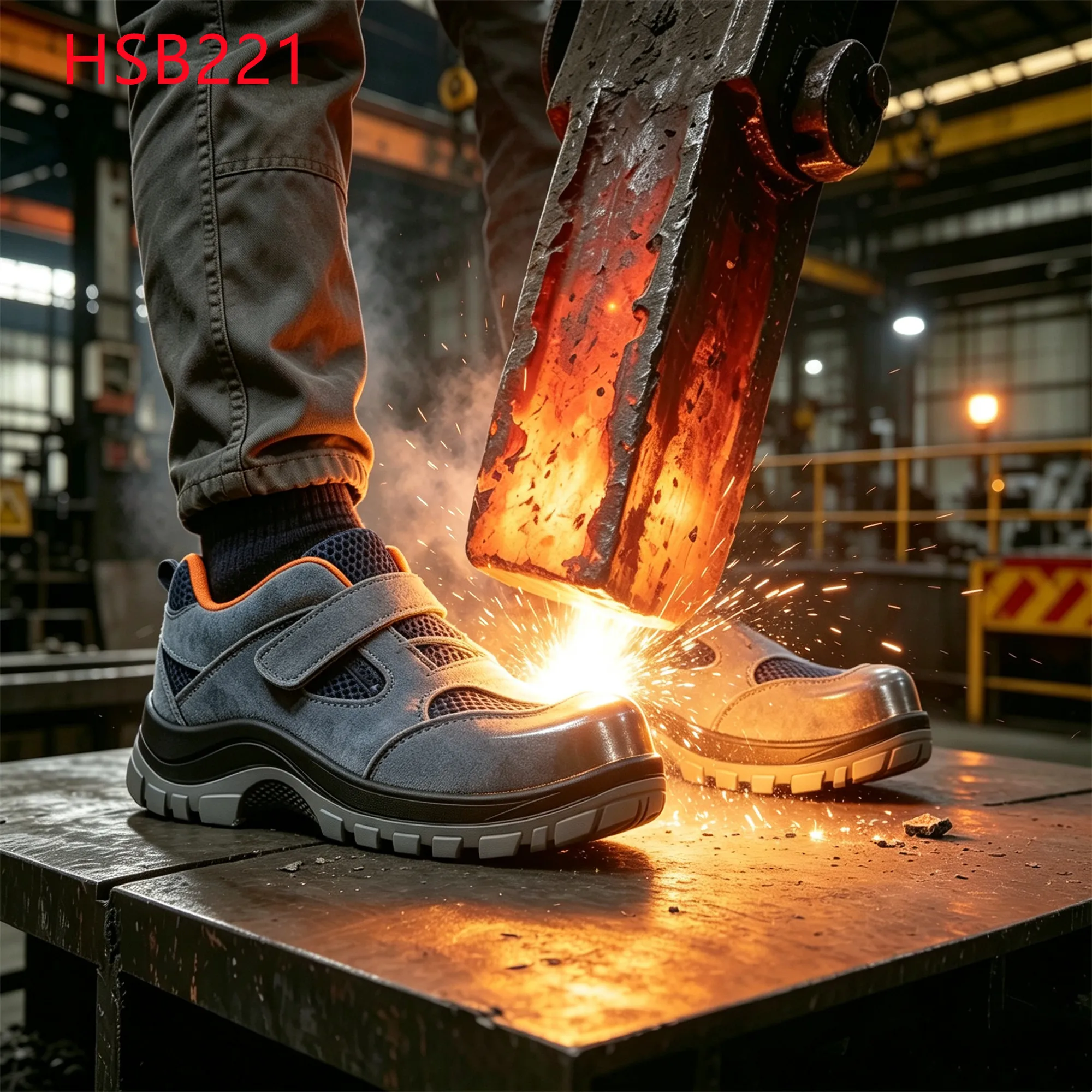 LXG,Bangladesh Industrial Work Safety Shoes with Velcro Strap Summer Style Anti-hit Hua Singh Slate Blue PPE Labor Shoes HSB221