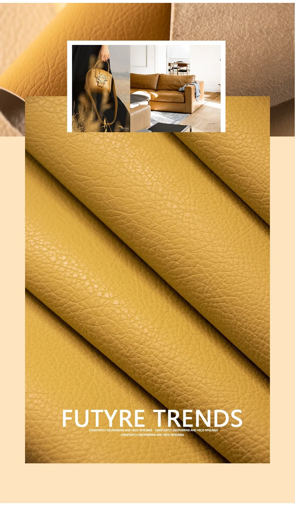 Customized Lychee Pattern Semi Pu Faux Leather For Luggage Handbag