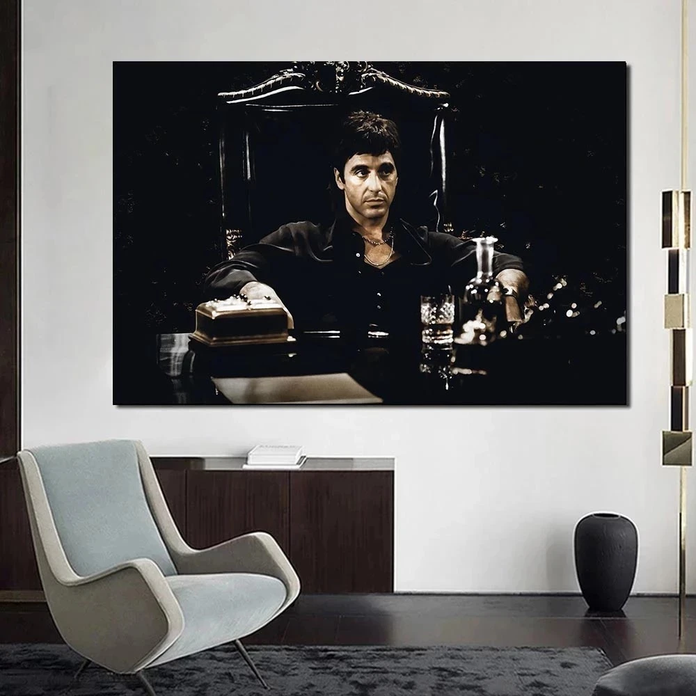 Classic Scarface Movie Poster And Prints Tony Montana Portrait Oil ...