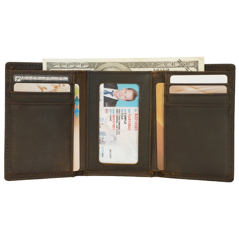 9037 Portafoglio Pelle Trama Cavallo Pazzo RFID - Foto 7