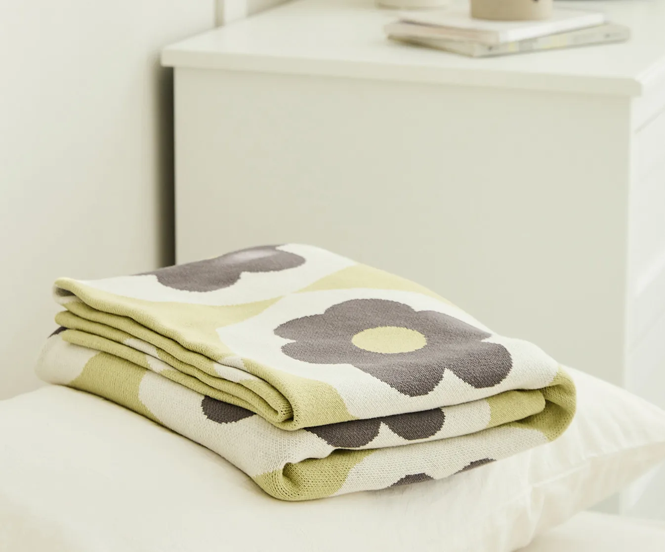 Hdh New Style Floral Flowers Decorative 100% Cotton Knitted Throw Jacquard Blanket manufacture