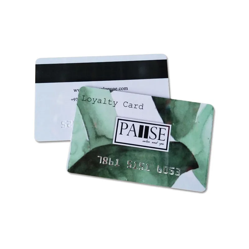 FM4442 Contact Chip Embossed Customized Double Sides Printed Fake Magnetic Stripe Credit Promotional Advertising Business Card