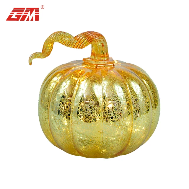 Wholesale Halloween accessories home glass pumpkin light decorations