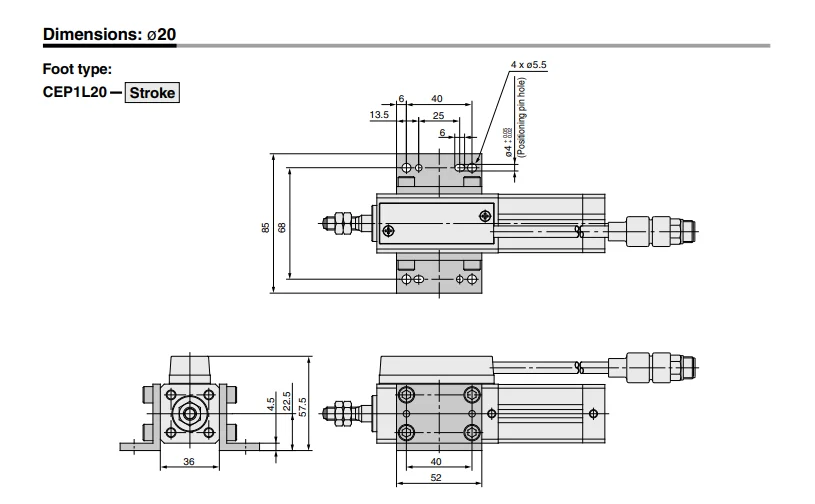 Ce1 Series Ce1b20-100 Ce1b20-100n Stroke Reading Cylinder - Buy Ce1 ...