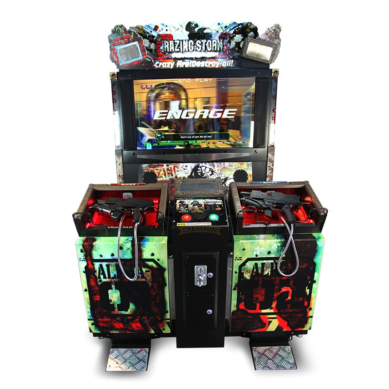 Coin Operated Game Gun Shooting Games Razing Storm With 55 Inch Screen Video Arcade Game Machine