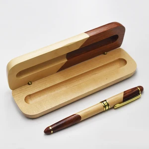 Handmade Luxury Gift Pen Set Personalized Engraved Logo Rosewood Maple Wood Pen with Wood Pen Box