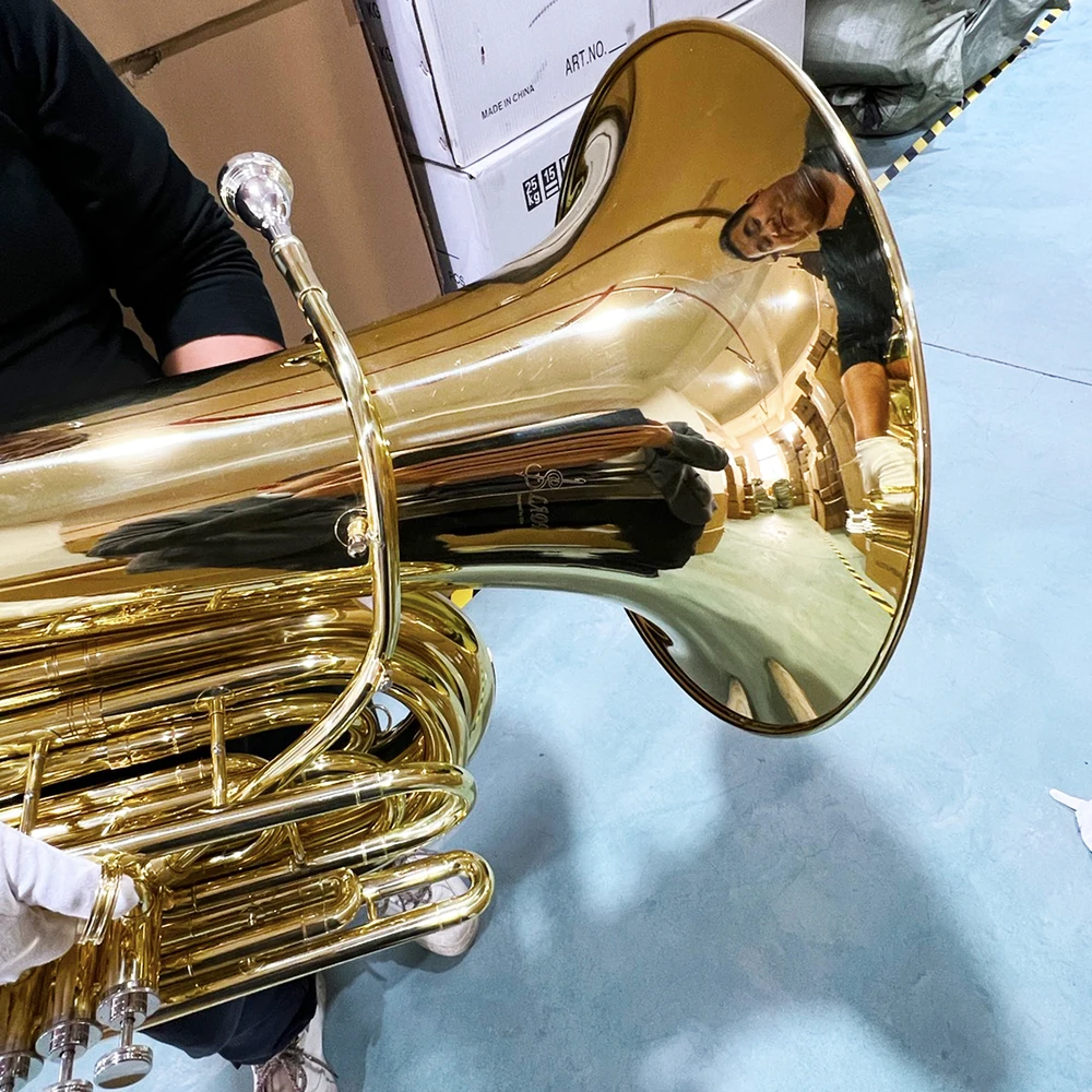 SLADE Factory Brass Musical Instruments Professional Bb Euphonium Hug Bugle 50cm Horn 4 Vertical Keys Pistons Bass Tuba