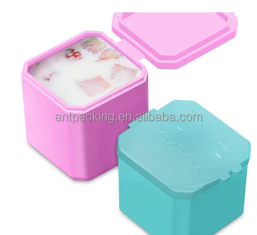 Cupcake Liner Square Silicone Lunch Box Dividers Small Condiments Container Salad Sauce Silicone Container With Lid
