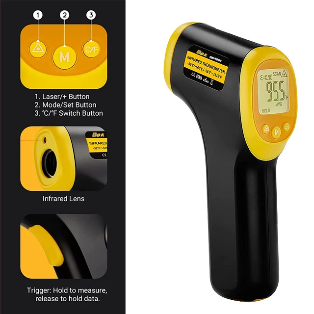 Non-contact digital laser infrared thermometer with LCD for industry and household - Image 2