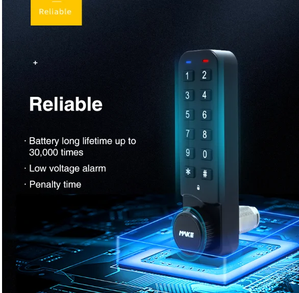 MK730 IP65 Waterproof Electronic Safe Lock Gym Locker Keyless Lock Password Code Touch Keypad Electronic Locker Lock