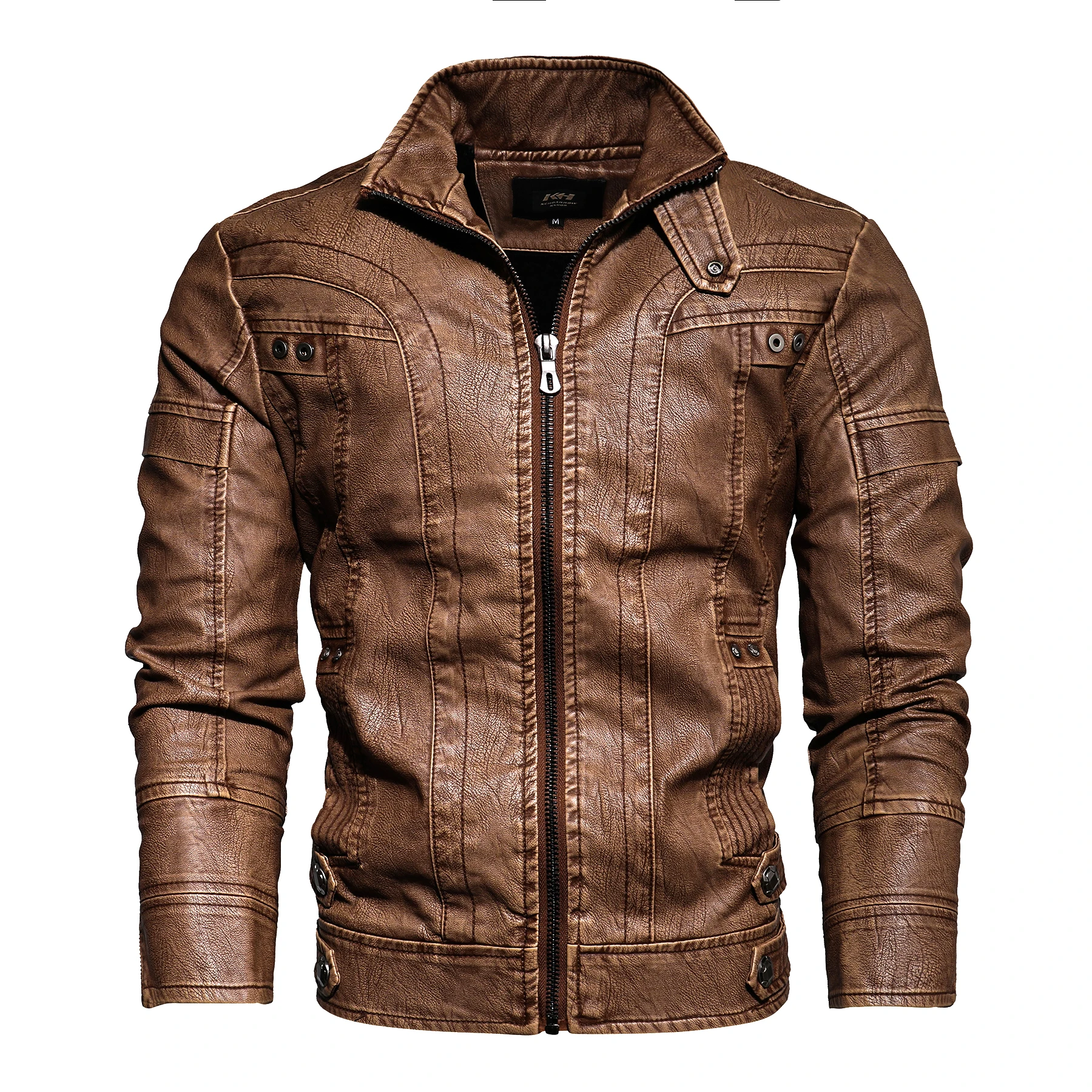 IEason Men Top Men Leather Jacket Autumn&Winter Biker Motorcycle Zipper Outwear Warm Coat