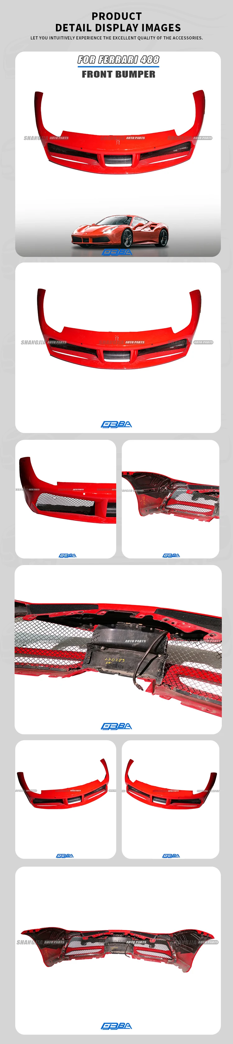Sustainable Accessories Car Front Lip Replacement Parts Front Bumper For Ferrari F488 OE 87973710 supplier