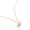 Pl025 catena a labbro quadrata con diamanti bianchi in oro