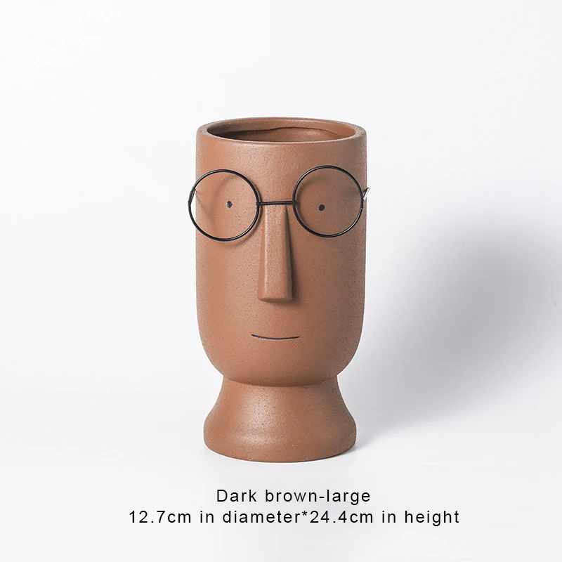 New Coming Face Vase White Color Nordic Style Flower Vases For Home