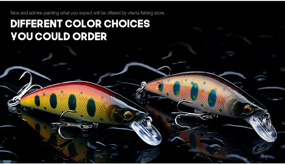 Vtavta Bass Fishing Minnow Lure 5g 3d Eye Sinking Minnows Crankbait