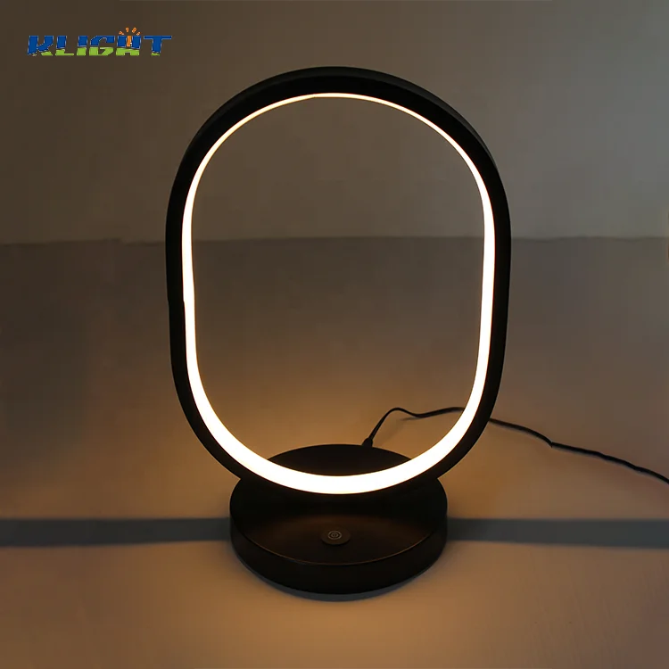 Factory price home furniture decor modern light fixtures oval shape metal LED desk table lamp