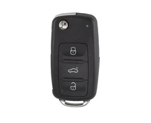 For VW High Quality  3 buttons Key Blank Flip Car Remote Key Fob Shell Case Half Smart with LED Light Vehicle keys