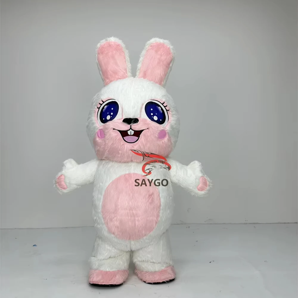 Wholesale Custom Inflatable Rabbit Costume Carnival Cartoon Character Cute Inflatable Mascot Costume for Activity