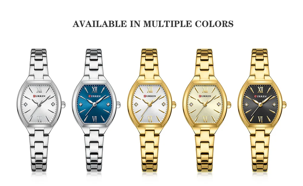 CURREN 9112 Women's Watches Luxury Tonneau Original Top Brand Quartz Watch Waterproof Luminous Hands Femme Wristwatch for Ladies